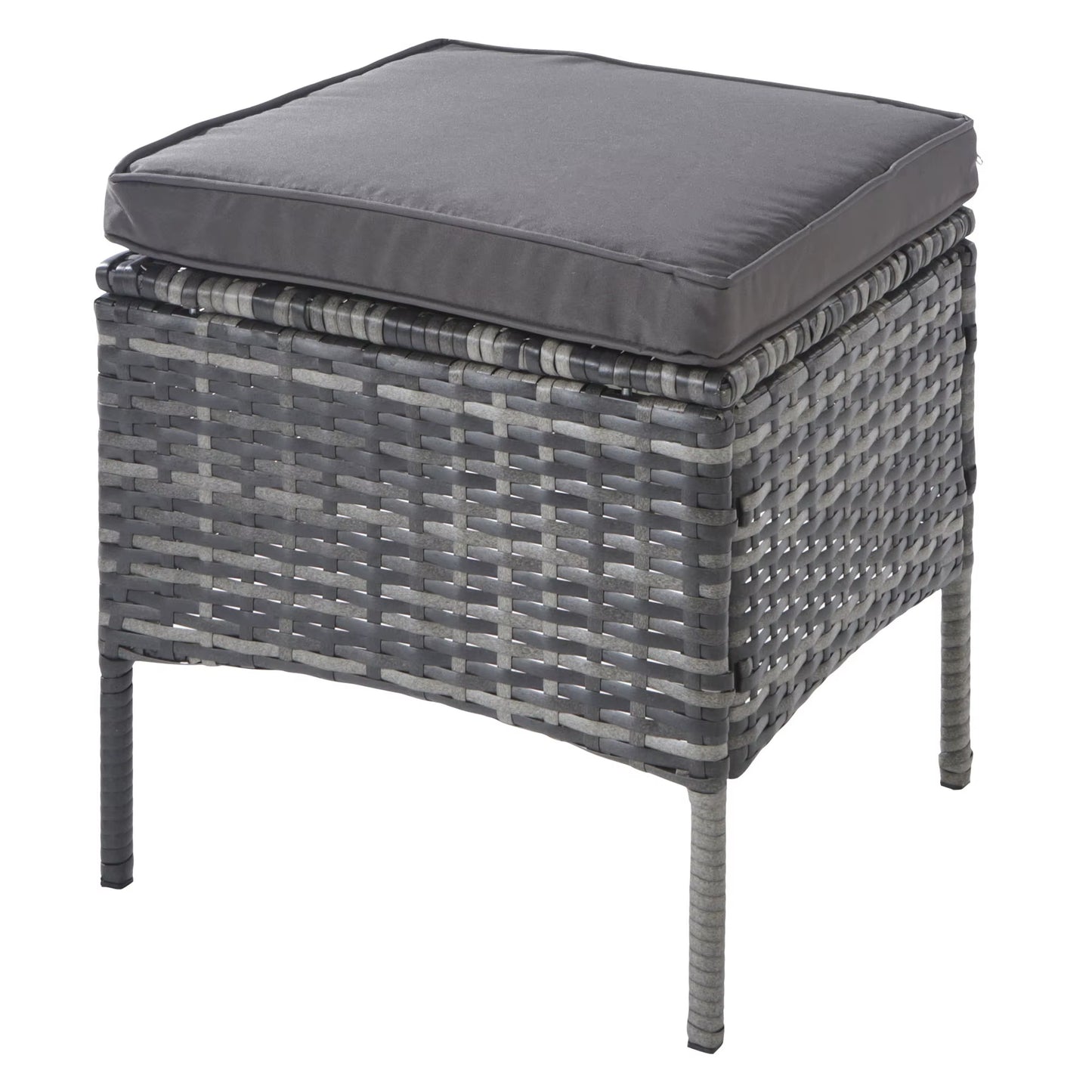 Ensemble mobilier jardin en rotin 7 places avec canapé, table, coussins