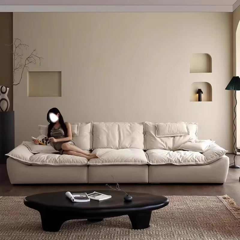 Canapé blanc style nordique moderne pour salon, assise confortable