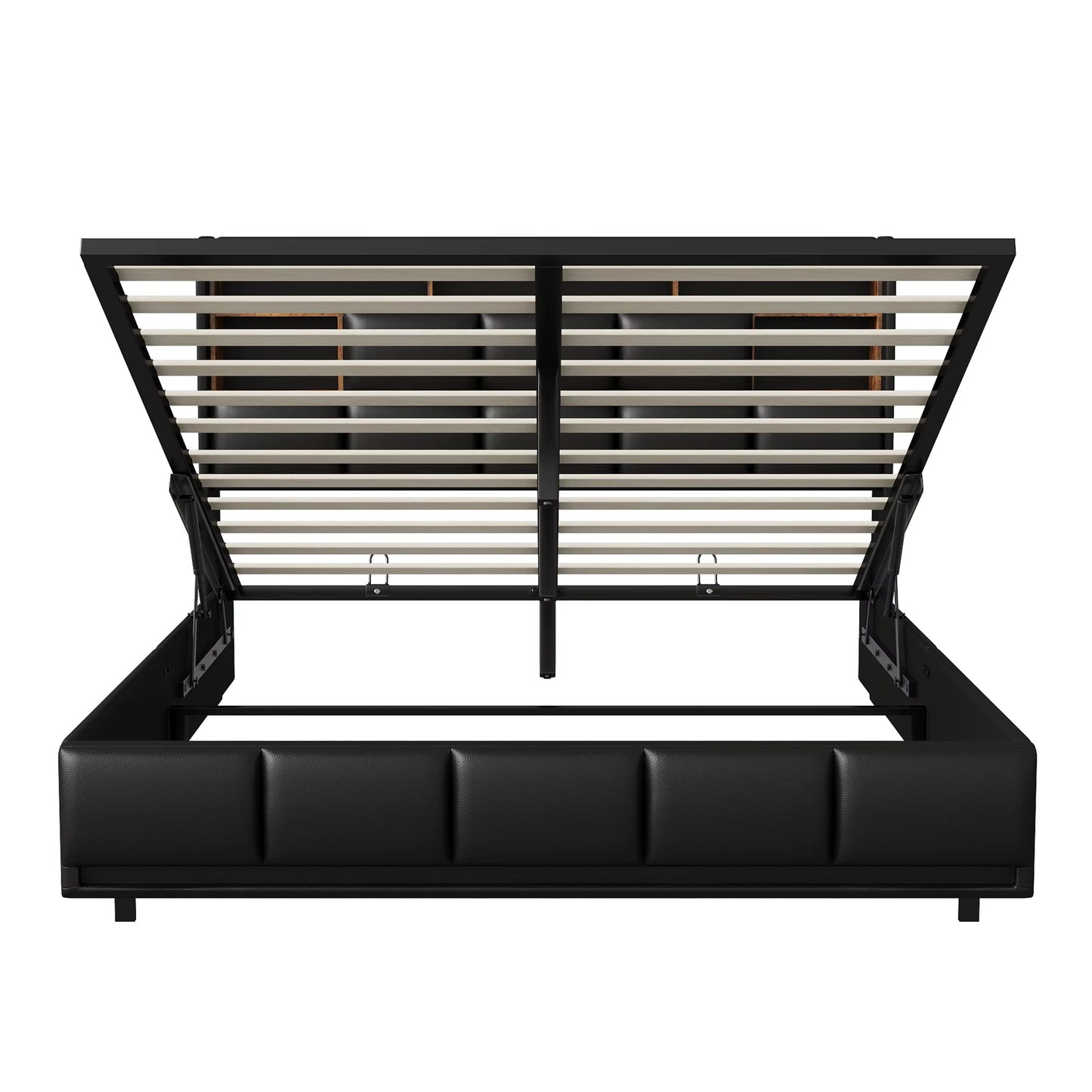 Lit rembourré PU avec rangement hydraulique 160x200 cm, LED et USB