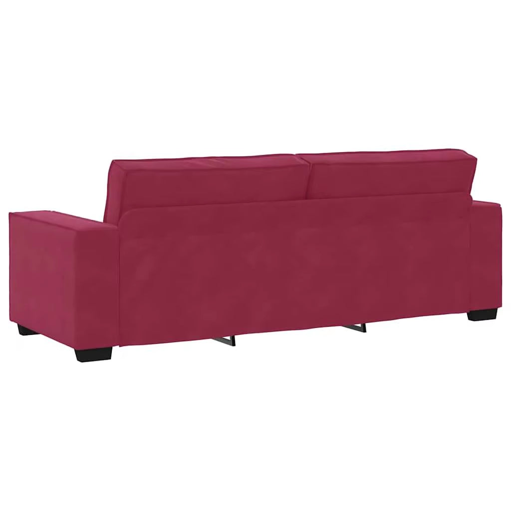 Canapé 3 places 180 cm Bordeaux en velours doux, style moderne