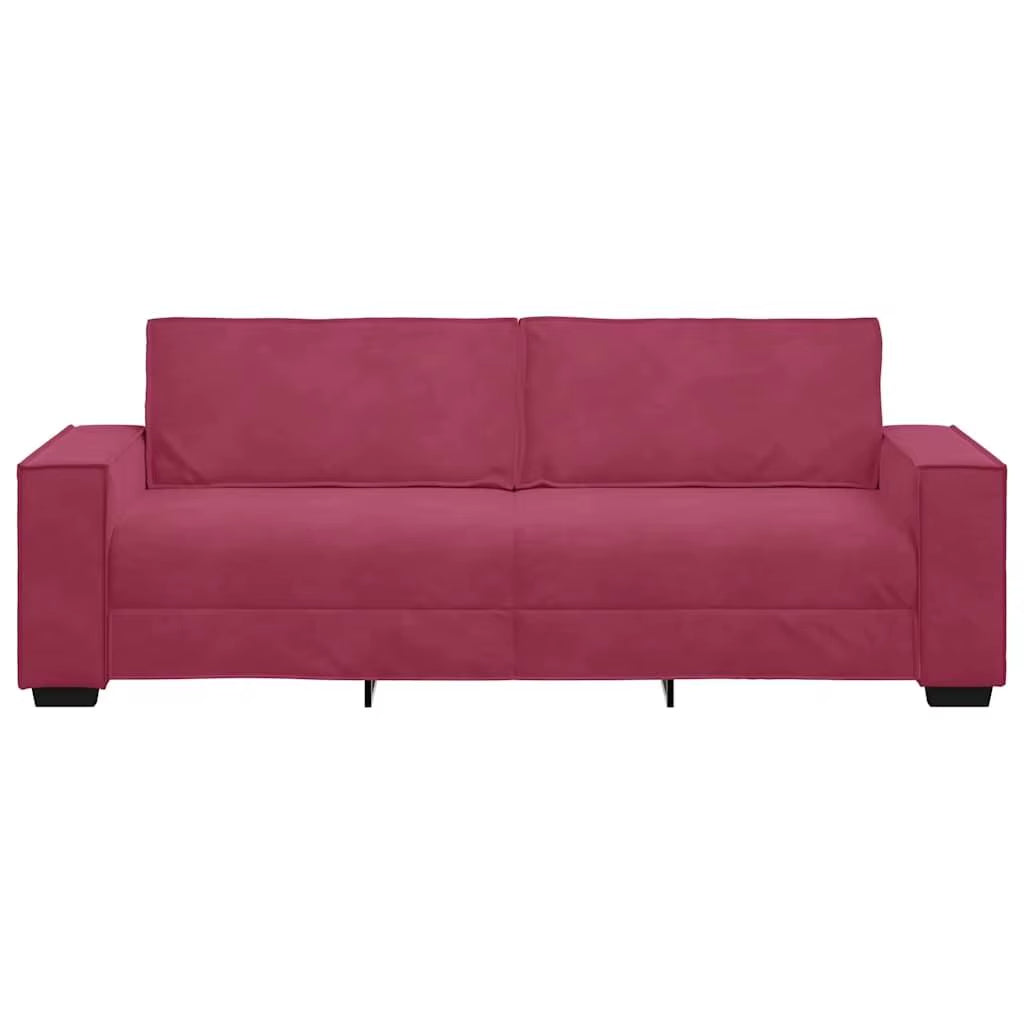 Canapé 3 places 180 cm Bordeaux en velours doux, style moderne