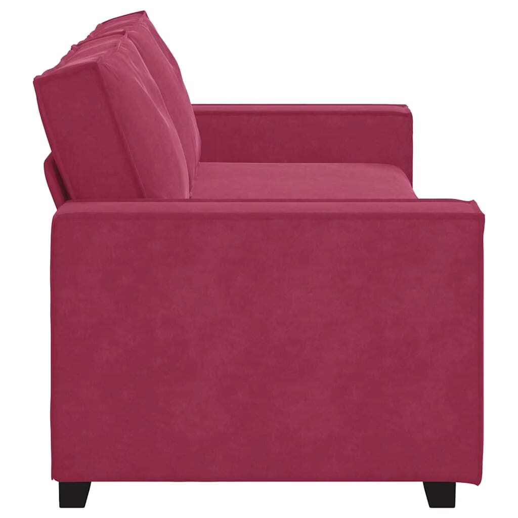Canapé 3 places 180 cm Bordeaux en velours doux, style moderne