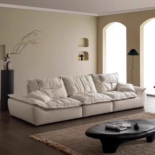 Canapé blanc style nordique moderne pour salon, assise confortable