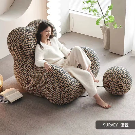 Fauteuil lounge luxueux avec broderie boule, fauteuil paresseux