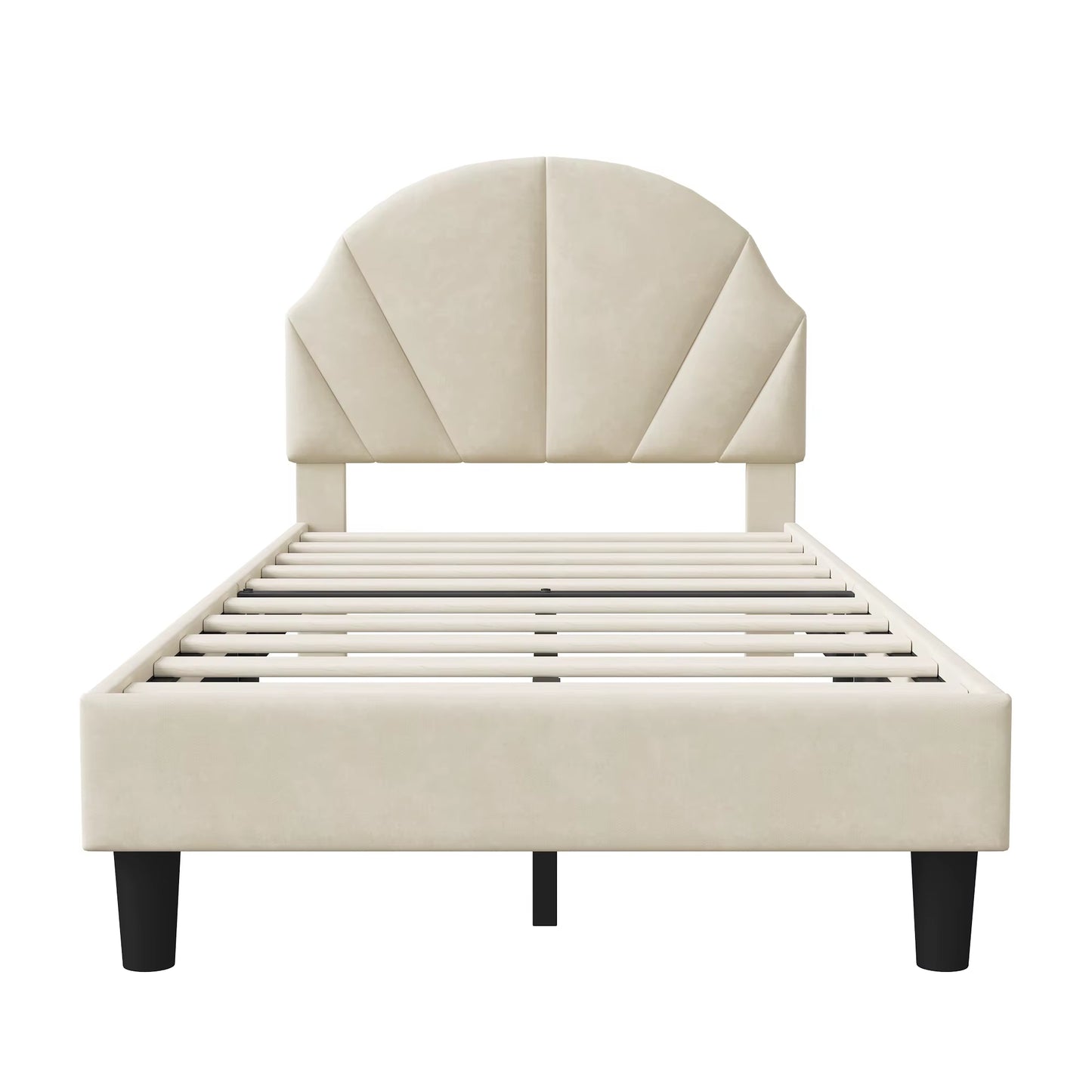 Lit enfant 90x200 cm velours avec tête réglable pour garçons et filles