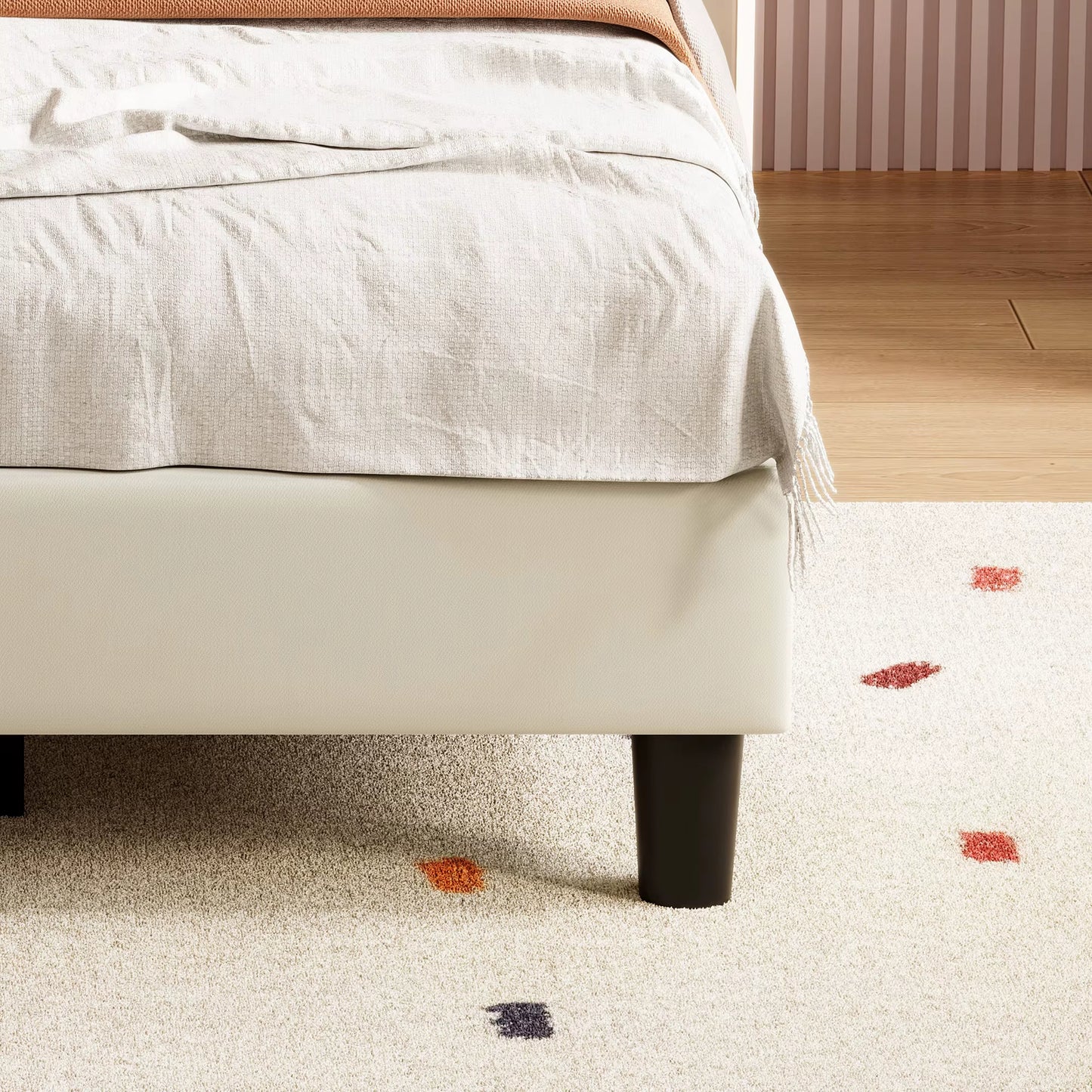 Lit enfant 90x200 cm velours avec tête réglable pour garçons et filles