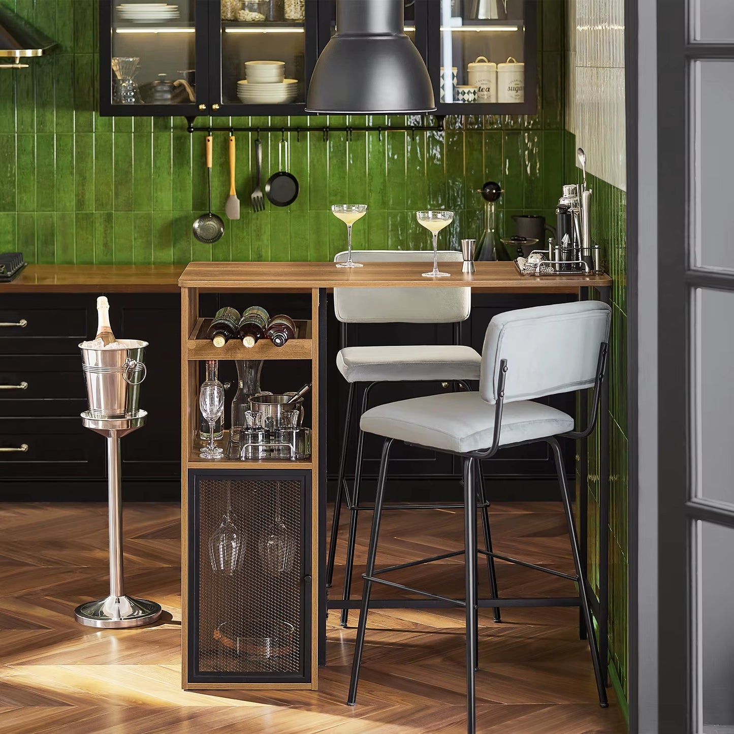 Table bar design industriel, balcon, cuisine, bistrot, table de soutien