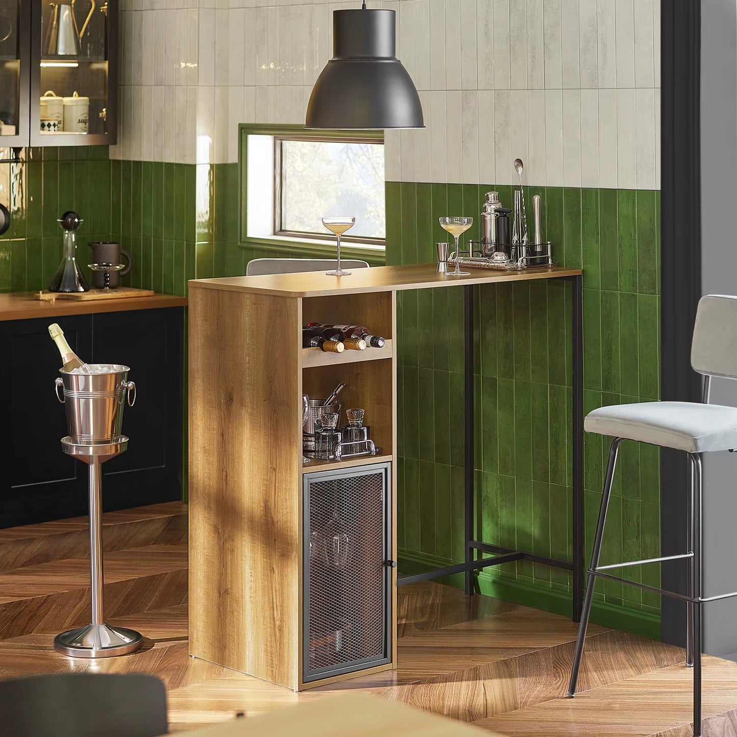 Table bar design industriel, balcon, cuisine, bistrot, table de soutien