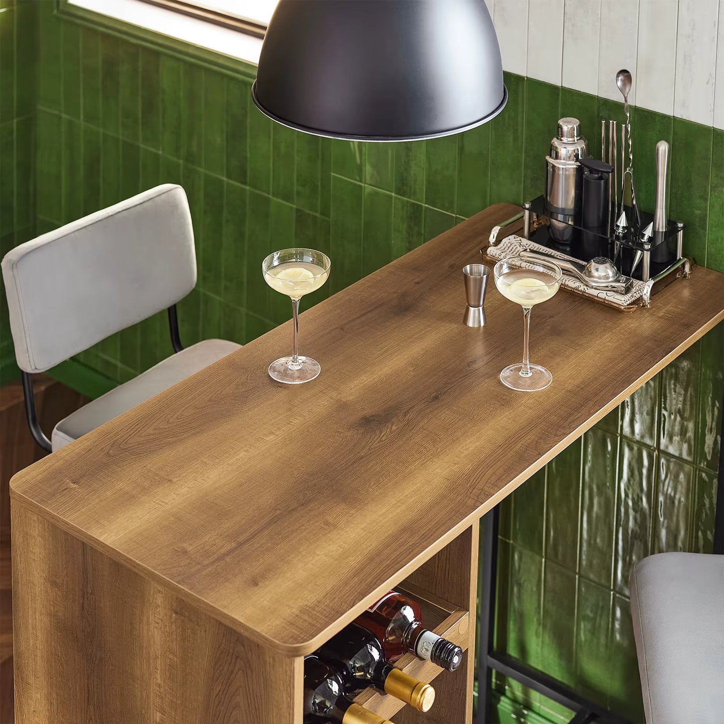 Table bar design industriel, balcon, cuisine, bistrot, table de soutien