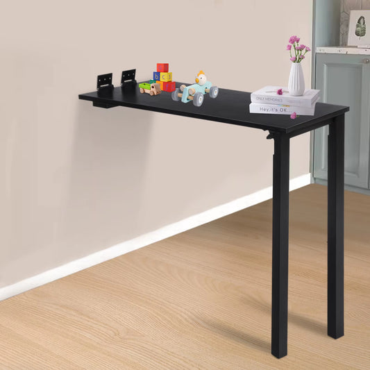 Table murale pliante 75x40x74cm avec pieds, petite table pour petit espace